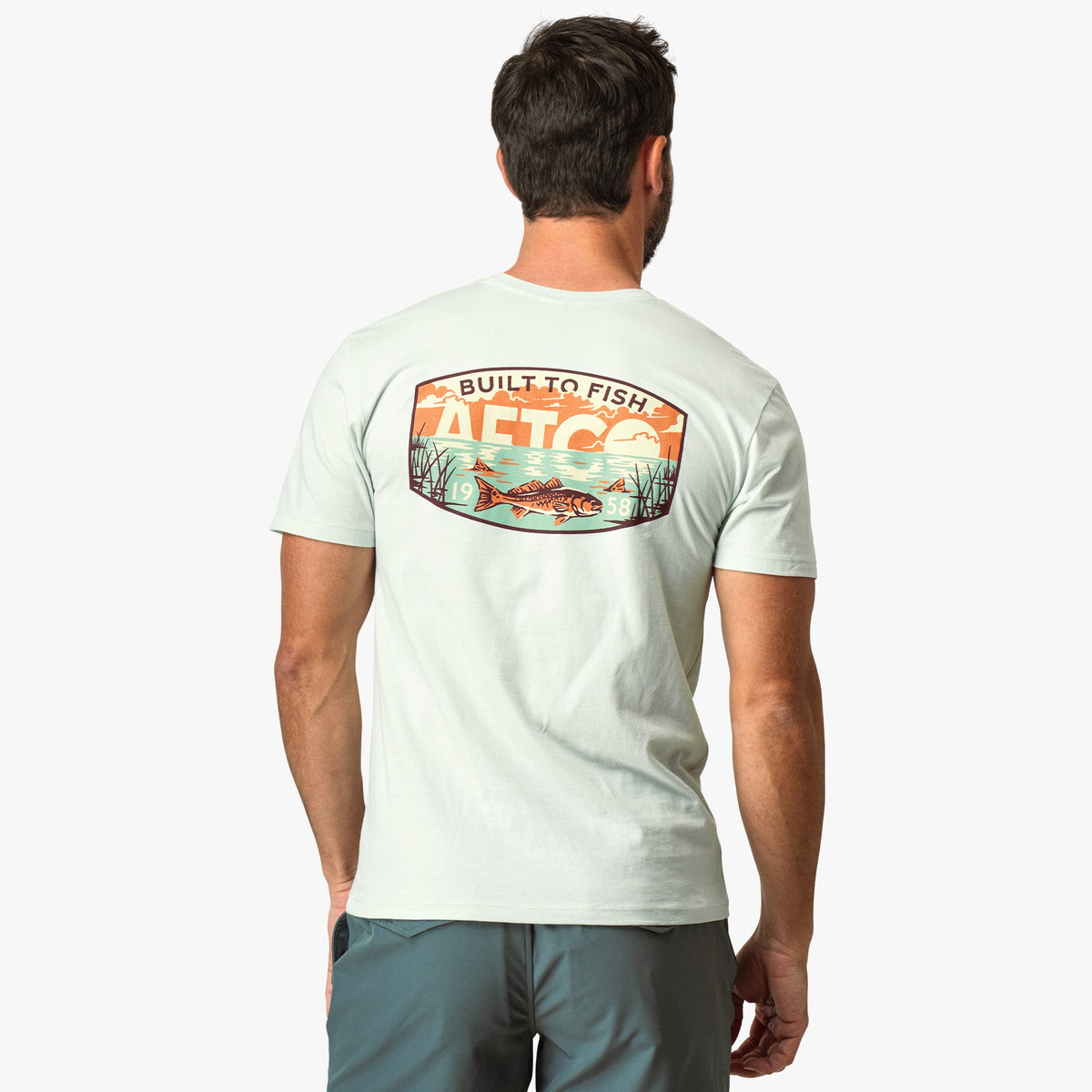 Grass Flat Short Sleeve Men's Fishing T-Shirt