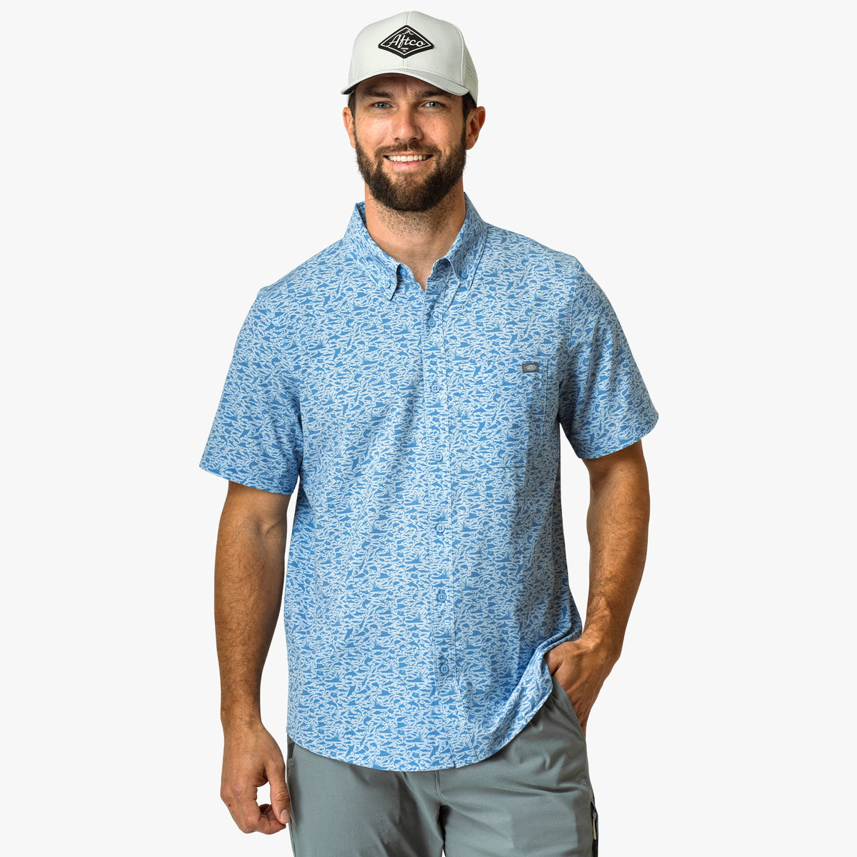 Boatbar Printed Button Down Fishing Shirt