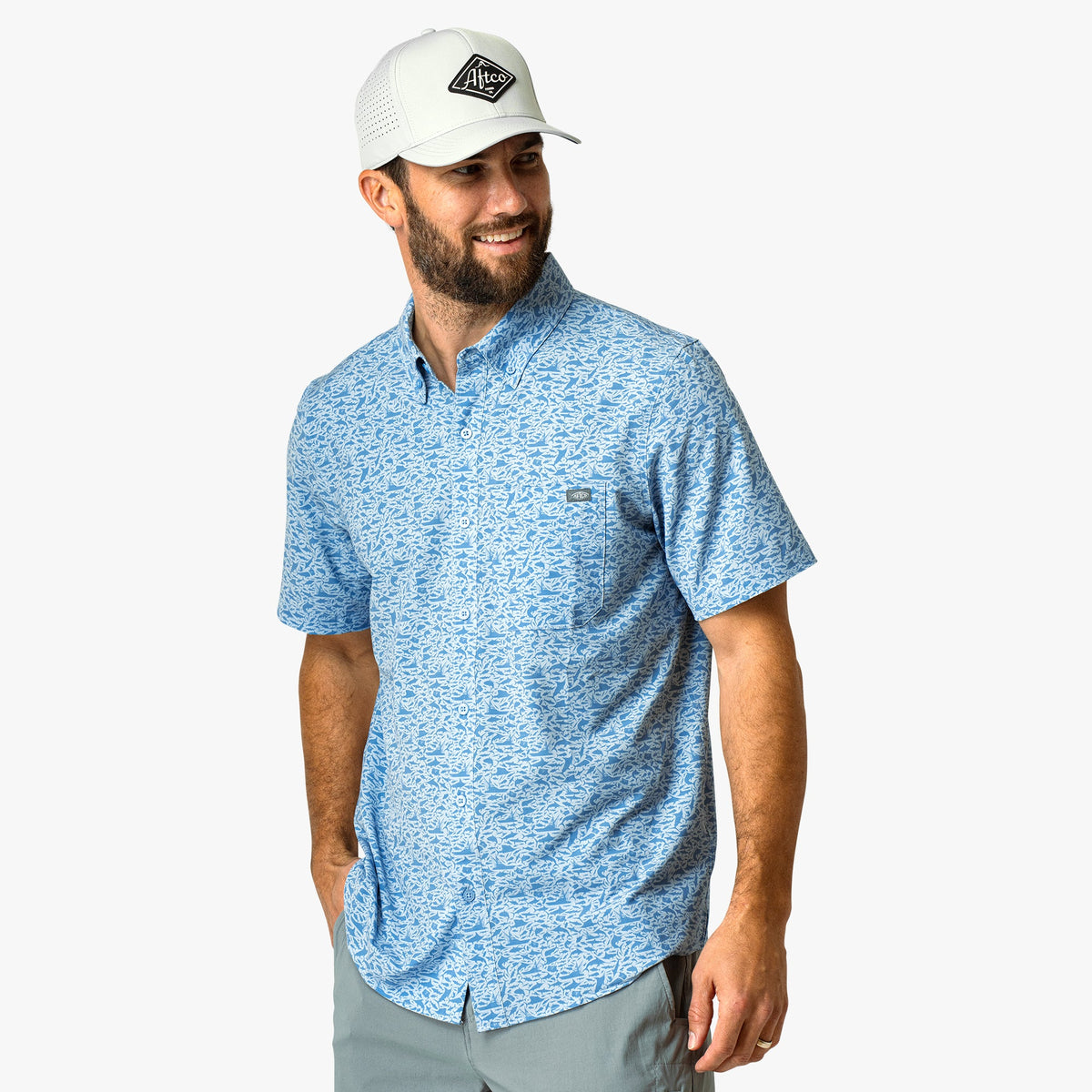 Boatbar Printed Button Down Fishing Shirt