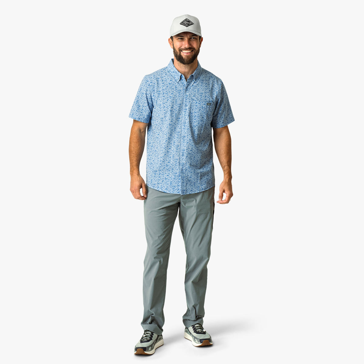 Boatbar Printed Button Down Fishing Shirt