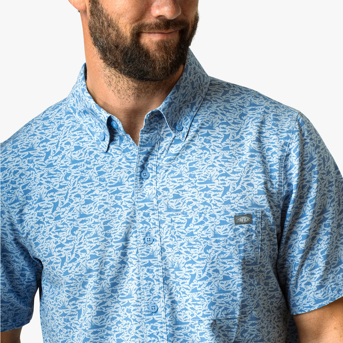 Boatbar Printed Button Down Fishing Shirt