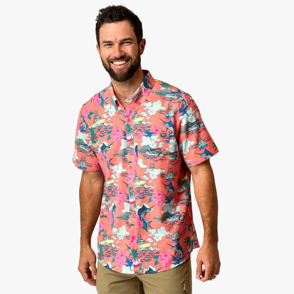 Boatbar Printed Button Down Fishing Shirt