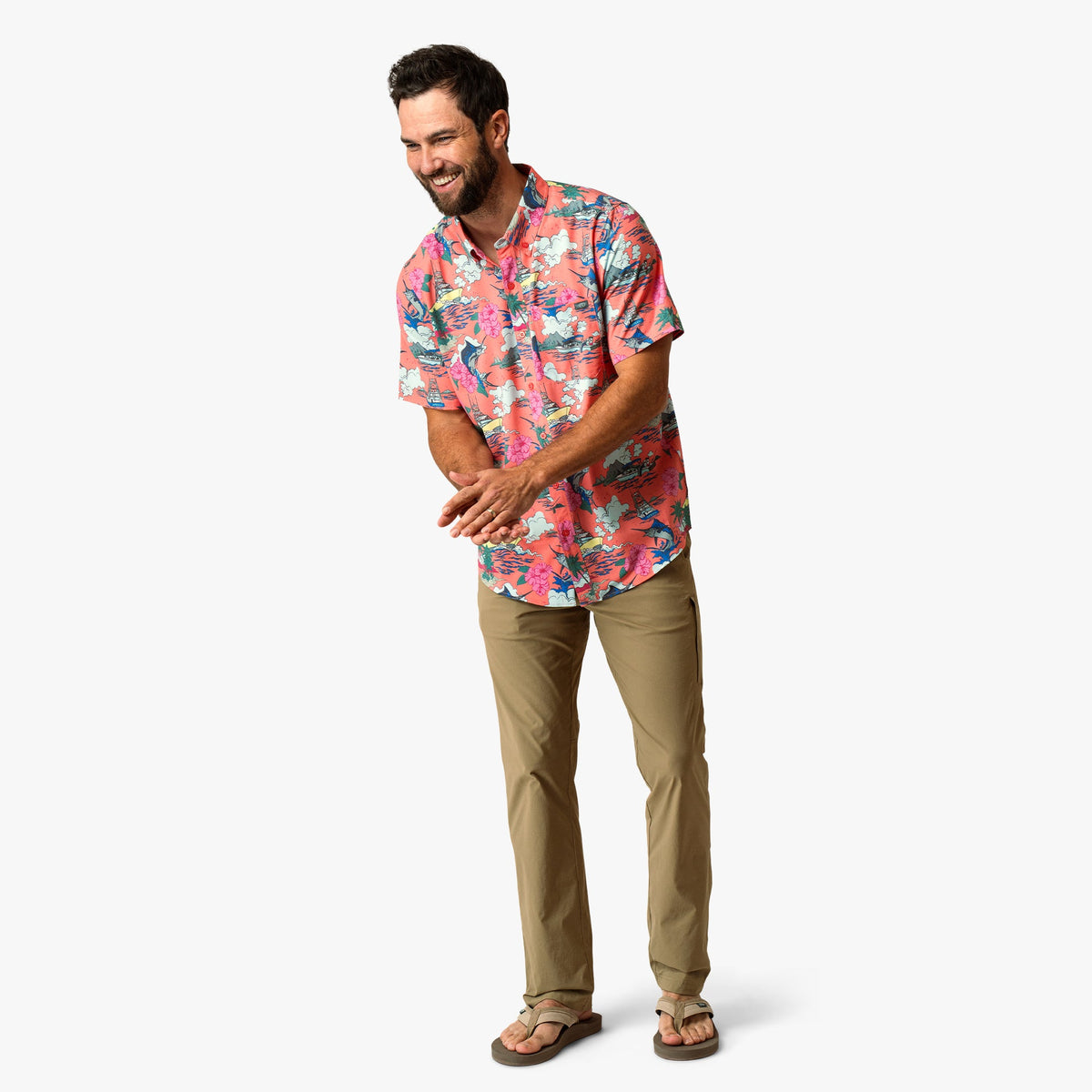 Boatbar Printed Button Down Fishing Shirt