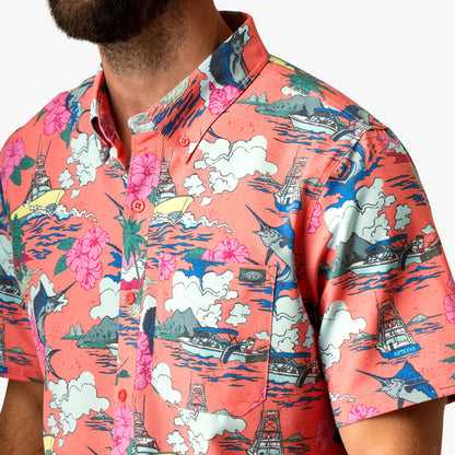 Boatbar Printed Button Down Fishing Shirt