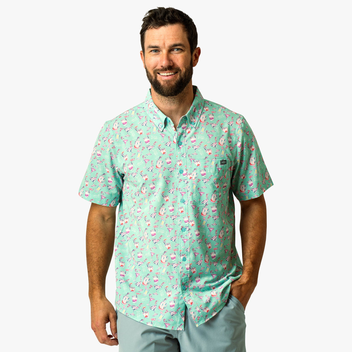 Boatbar Printed Button Down Fishing Shirt