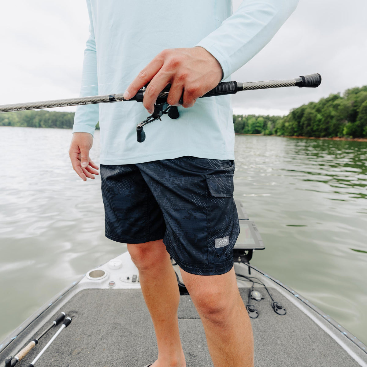 Deckhand Camo Fishing Cargo Shorts