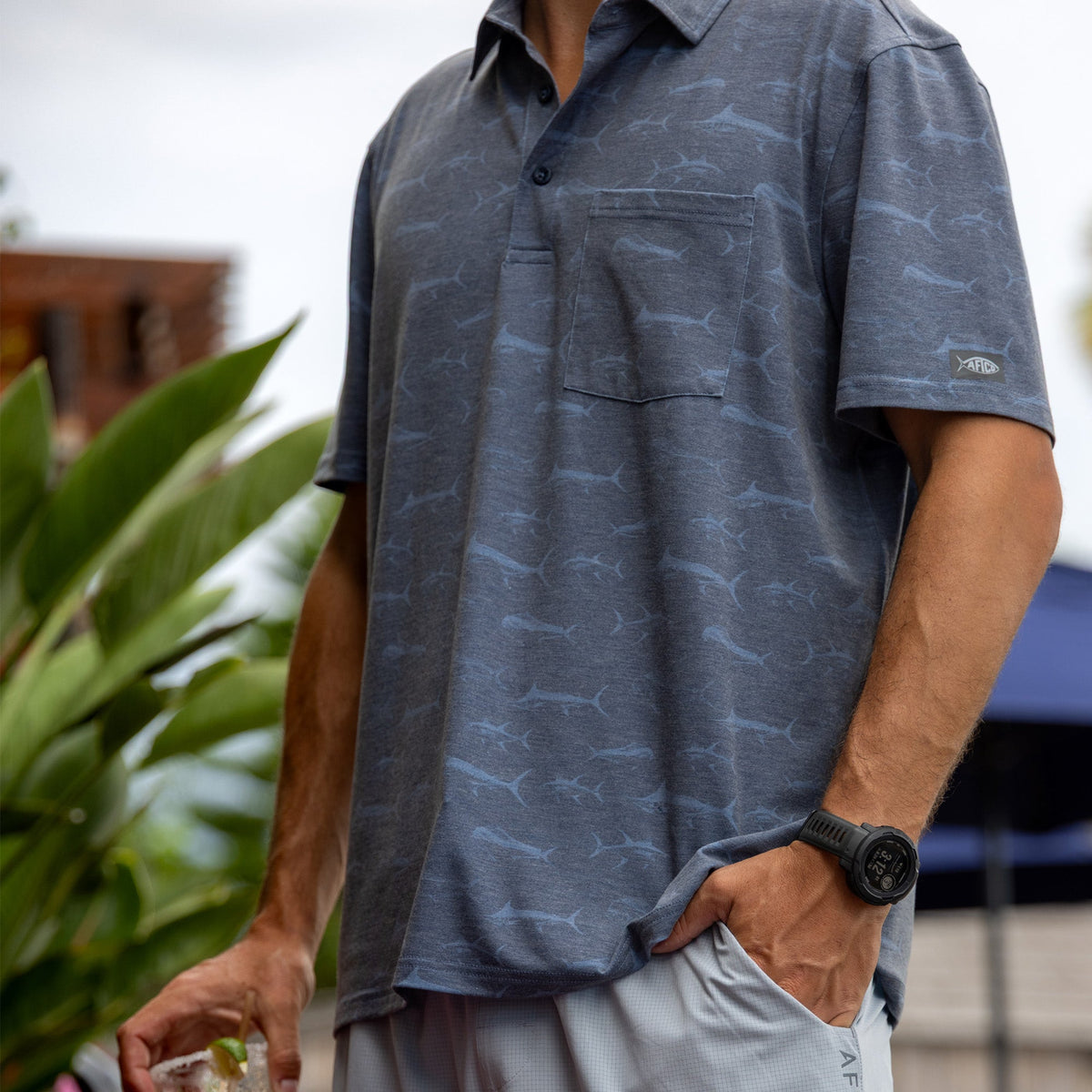 Qualifier Printed Performance Polo Shirt