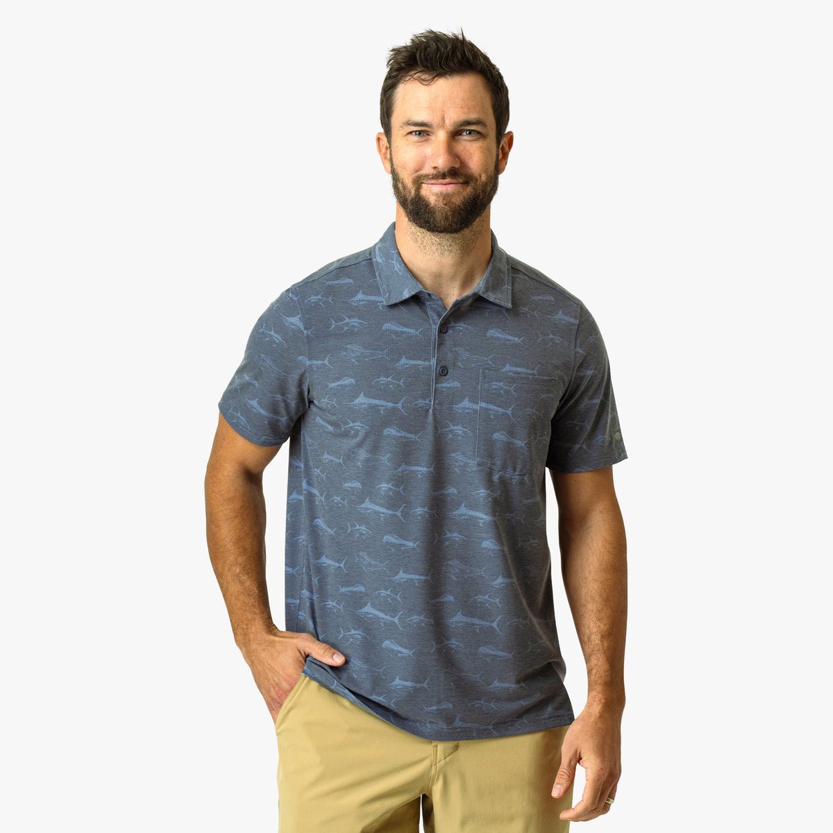 Qualifier Printed Performance Polo Shirt