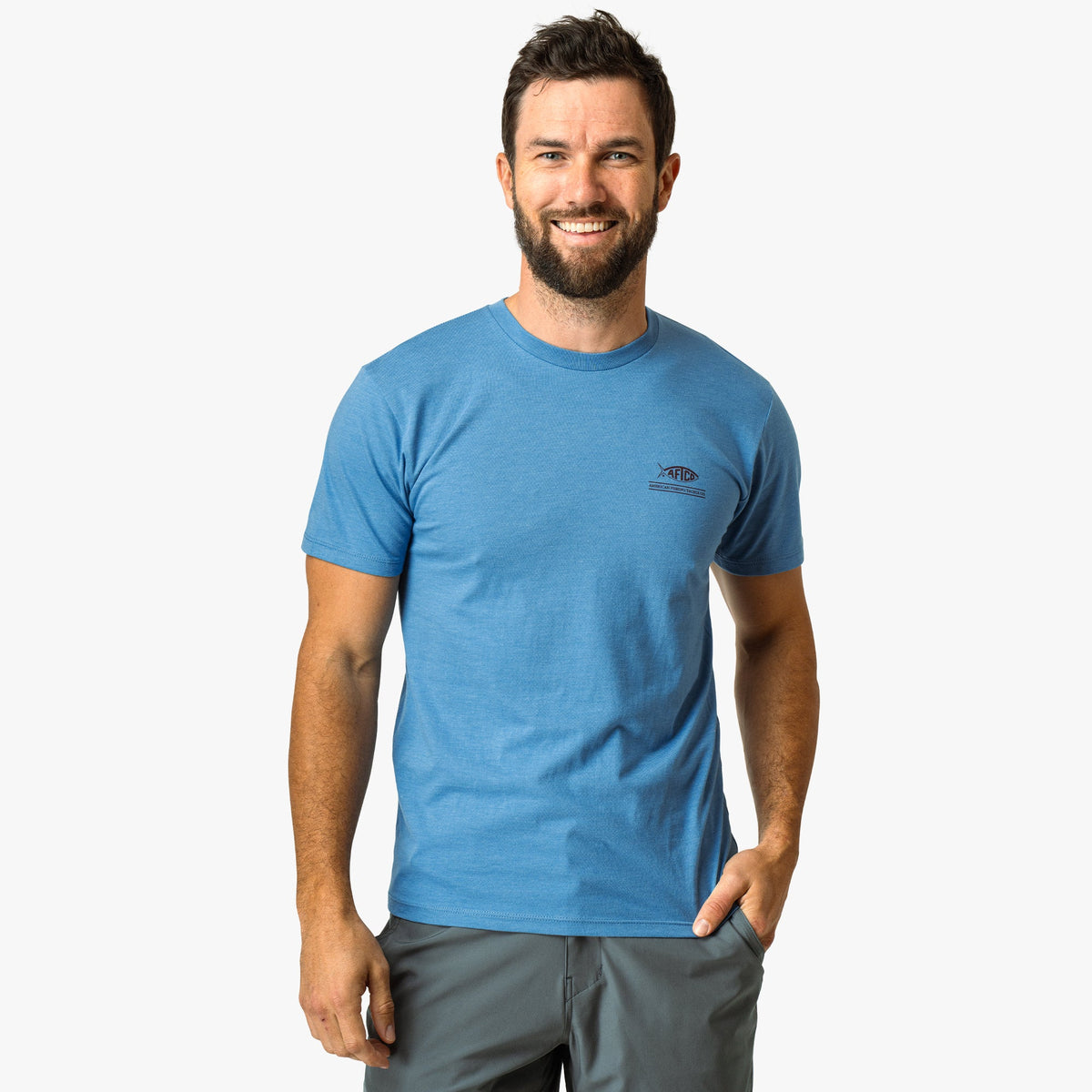Grass Flat Short Sleeve Men's Fishing T-Shirt
