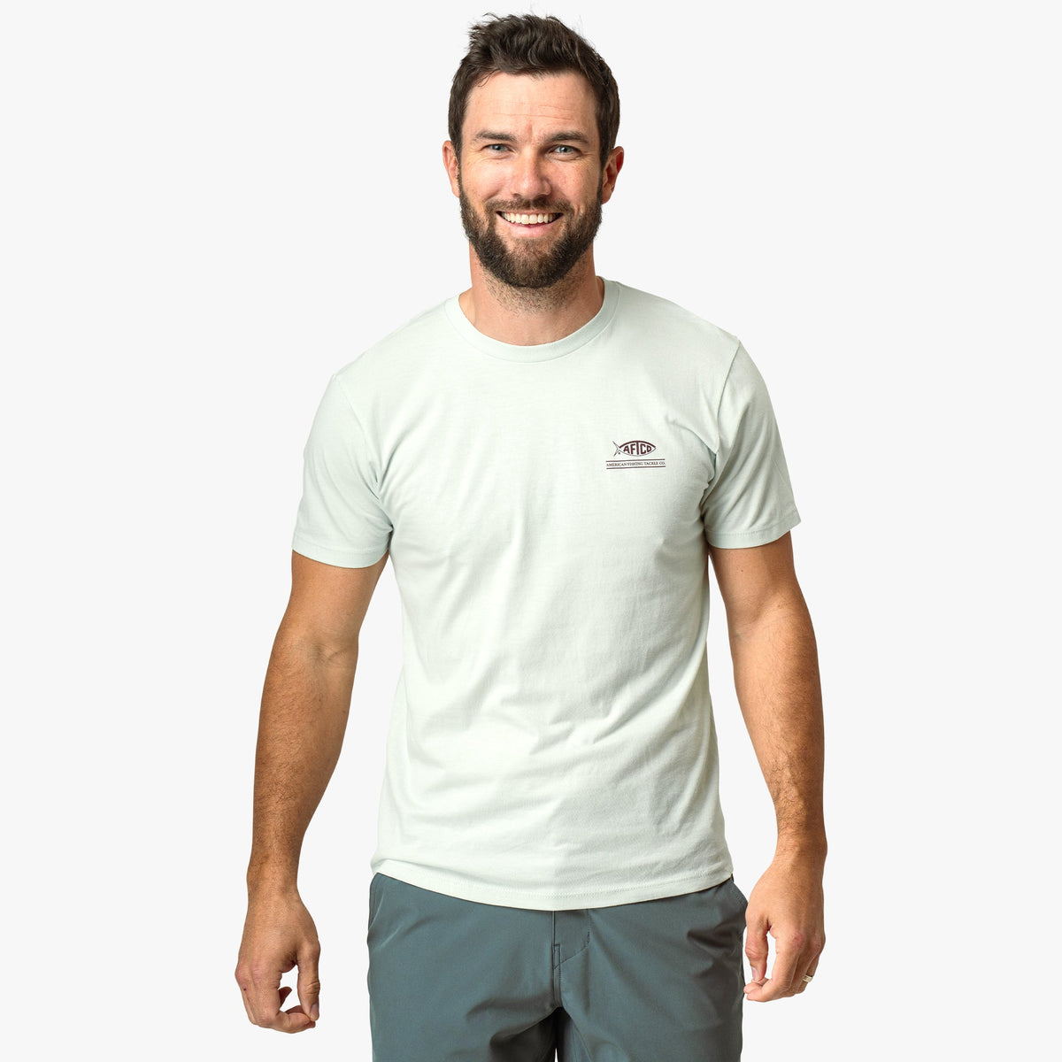 Grass Flat Short Sleeve Men's Fishing T-Shirt
