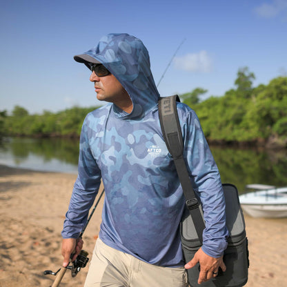 OG Camo UVX LS Hooded Fishing Shirt