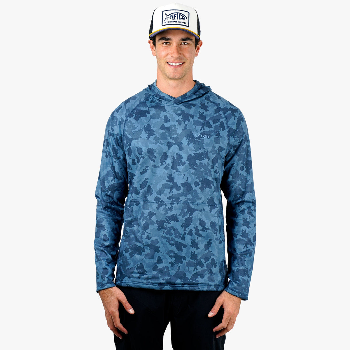 Coastal Layer Printed Camo Fishing Hoodie